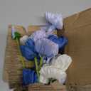 6pcs Artificial Poppy Flowers Silk Fake Poppy Flowers with Stems Faux Spring Flowers Real Touch Flowers for Home Table Centerpieces Floral Arrangement Wedding Bouquet Mixed Decoration (Blue-white)