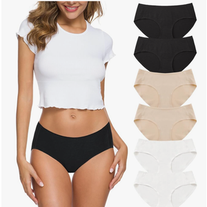 Wealurre Cotton Bikini Women's Breathable Panties Seamless Comfort Underwear M
