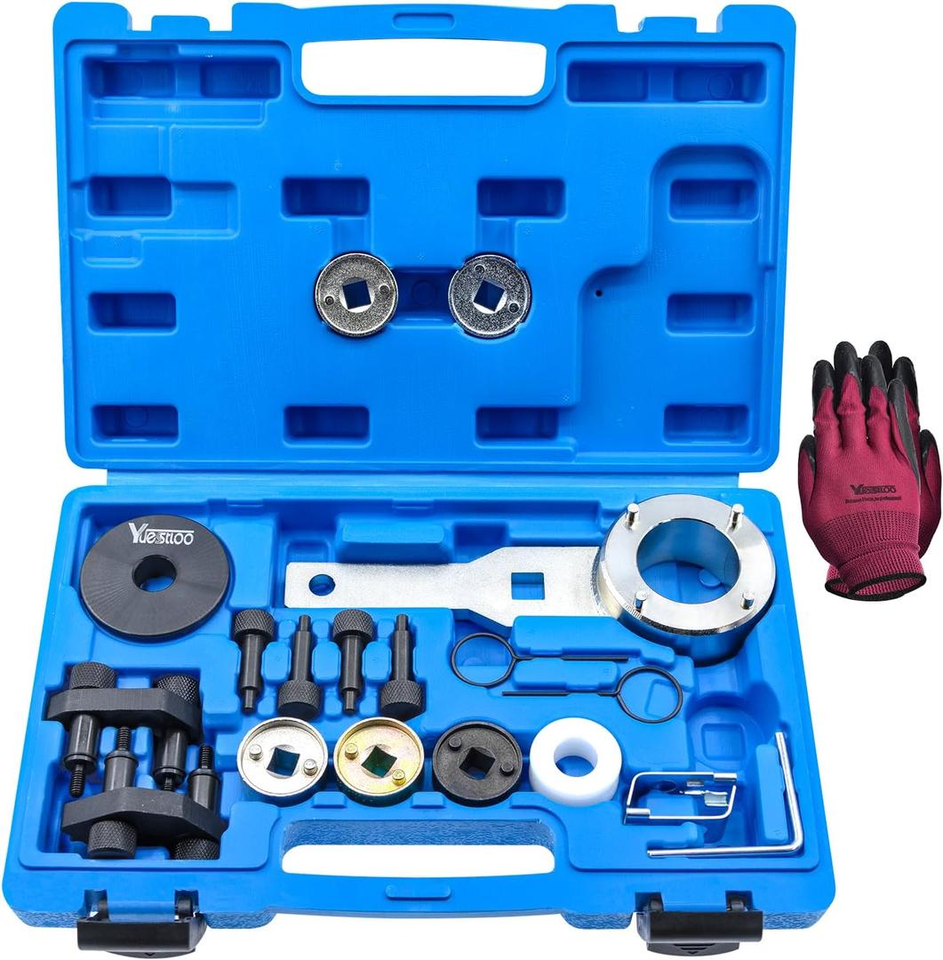 Camshaft Crankshaft Engine Timing Tool Kit Compatible with Audi VW VAG 2006-2018 EA888 1.8 2.0 TSI TFSI T10355 T10060A T10352 T10368 T40011 T40196 T40267, with Case & Gloves