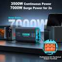 Pure Sine Wave 3500W Power Inverter 12V DC to 120V AC for RV, Truck, Home, Off-Grid, Solar, Inverter with 3 AC Outlet, 30W USB-C, 5V 3.1A USB, Hardwire Port, 15FT Remote Control, Surge 7000W