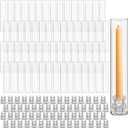 60 Set Glass Hurricane Candle Holders 12.6" Open Ended Glass Candleholder Tube Shape Bottomless and 2.2" Taper Clear Candlestick Holders for Wedding Party Table Centerpiece (Classic)