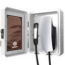 Outdoor EV Charger Enclosure with Lock, Weatherproof Metal Wall Box for Tesla Wall Connector and ChargePoint Charger, Visible Window, Easy Installation, White