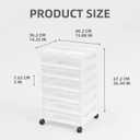 novelinks Rolling Storage Cart, 6-Tier, for 12" x 12" Paper & Scrapbook SuppliesWhite, 6 Clear Cases & Built-in Handles, Holds Yarn, Vinyl, Stationery, Art, Craft, and Office Tools