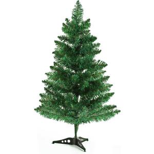 2FT Artificial Christmas Tree Tabletop Christmas Tree with Plastic Stand Mini Xmas Pine Tree for Party Supplies Indoor Outdoor Holiday Home Decoration (Green)