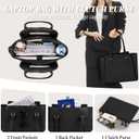 RAINSMORE Laptop Bag for Women 15.6 Inch Work Tote Bag - Waterproof Faux Leather Computer Briefcase Large Office Handbag with Small Clutch Purse for Daily Commute, College, Black