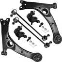 SCITOO 6pcs Front Suspension Kit Lower Control Arm Lower Ball Joint Sway Bar End Link fit for Toyota for Prius 2004-2009