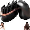 Glambrushs Mini Hair Straightener, 3-Speed Temperature Control, 2-in-1 Glambrushs Cordless Straightener, Rapid Heating & Anti Scald Shell, Portable for Travel, Valentines Gift (Black)