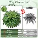 2 Pcs 48 Inch Fake Ferns, Look Real 101 Leaves Artificial Boston Ferns for Outdoors Large, Lush UV Resistant Faux Ferns for Outdoor Planter Large, Outdoor Faux Plants for Porch Patio Home Decor