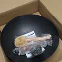 WANGYUANJI 12.6" Iron Wok with Lid, Flat Bottom Nonstick Wok Pan with Detachable Wooden Handle, Chinese Stir Fry Pan for Induction, Gas and Electric Stoves