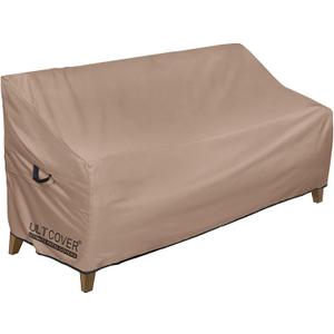 ULTCOVER Waterproof Outdoor Sofa Cover - Heavy Duty Patio Bench Covers 58W x 28D x 35H inch (Brown-30"deep)