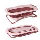 Beberoad Love Collapsible Baby Bathtub for Newborn to Toddler Portable & Adjustable Infant Tub with Non-Slip Design, Space-Saving Bathtub for Travel & Home Use (Pink)