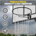 KingDolly Heavy Duty Chain Basketball Net, Rust-Proof Carbon Steel Metal Basketball Net Replacement with 12 Hooks for Tool-Free Quick Installation, Universal Fit for Outdoor/Indoor Basketball Hoops