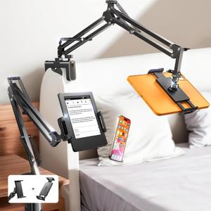 LISEN 2025 Game Streaming Accessories for iPad iPhone Holder for Desk Bed, for Kindle Stand Holder for Bed Reading Game Accessories for Nintendo Switch Kindle Paperwhite Oasis 4-12.9