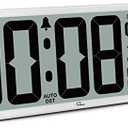 WallarGe 14.5'' Large Digital Wall Clock Battery Operated with Jumbo Numbers, Temperature and Date - Easy to Read and Set, Auto DST