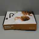 FGKQ Bathroom Faucets 3 Hole, 8 Inch Widespread Bathroom Sink Faucets with Pop Up Drain, Sink Faucet Bathroom 2 Handles with Water Supply Pipes, Gold and Black