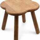 Solid Wood Step Stool for Adults Bathroom, Kitchen, Bedroom & Entryway Use, Easy-Clean Real Wood, Rounded Corners, Stable 4-Leg Design, Quick No-Tool Assembly, Portable Plant Stand