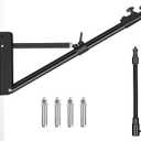 51"/130cm Adjustable Wall Mount Triangle Boom Arm with 9.8"/25cm Metal Flexible Tube Arm, Support 180 Rotation for Ring Light, Monolight, Softbox, Strobe Light, LED Video Light