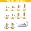 170 PCS Threaded Inserts for Wood Assortment Kit - 10 Sizes (1/4"-20, 5/16"-18, 3/8"-16) with M6/M8/M10 Hex Wrenches - Steel Inserts for Furniture Screws, Wood Furniture & Cabinet