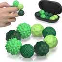 Magnetic Balls Fidget Toys Adults - 8pcs Sensory Attraction Balls Toys with Silicone Shell for to Hands Anxious Mind, Office Desk Fidget Balls for Anxiety Relief,Stocking Stuffers for Teens Girls (Green)