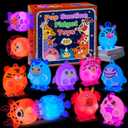 ChildFun Party Favors for Kids, 12 PCS Light Up Animal Suction Pop Fidget Toys, Goodie Bags Stuffers, Classroom Prizes, Pinata Stuffers, Suction Toys for Toddlers