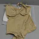 BRABIC Womens' Seamless Sleeveless V-Neck Bodysuit Shapewear Tummy Control (X-Large/XX-Large, Beige Thong)