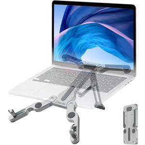 Laptop Stand for Desk, Ergonomic Portable Laptop Stand, Riser Holder Notebook Stands, Foldable Aluminum Computer Stand with Air, Pro, More 10-16 Laptops, Tablets, Phone