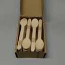 Pantry Value [100 Count] Wooden Spoons Disposable, Splinter-free Biodegradable Spoons, Eco-friendly, Compostable Utensils for Outdoors, Parties, and events