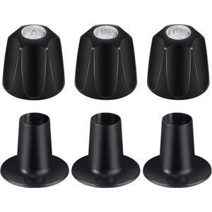 Coolfell Metal Matte Black Shower Knob 3 Piece Replacement, Compatible with Price/Pfister Verve Tub Shower Handle, 3 Faucet Handle Trim Kit, 12 Point Broach Shower Knobs, Height 2.35 in Width 2.35 in