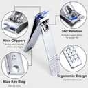 Yougai Nail Clippers Set - 18 Pcs Professional Manicure Pedicure Kit for Men Women, Stainless Steel Fingernail Toenail Clippers Cutters, Nail Care Grooming Tools with Leather Travel Case