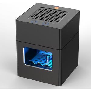 Aluminum Housing Smokeless Ashtray, Multifunctional 3 in 1 Smoke Ashtray with Lighter & USB Rechargeable, HEPA Filter, Home or Office (Black)