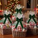 Janinka 12 Pcs 10 x 6 Inch Large Velvet Christmas Bows for Gift Wrapping Christmas Ribbon Bows Wrapping Accessory for Xmas Present Boxes Bouquet Basket Bottles Supplies(Green)