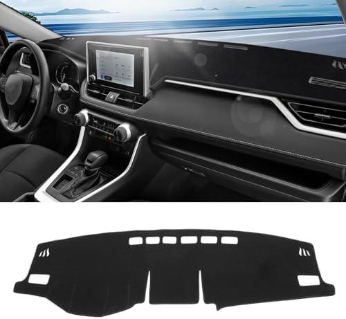 KUST Car Dash Cover Mat for Toyota RAV4 2019-2025 Left Hand Driving Non-Slip Center Console Dash Cover Interior for Toyota RAV4 Accessories Custom Fit Dash Mat Sunshade Windshield Glare Black
