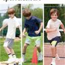 PATPAT Boys Shorts with Pockets, Quick-Dry Breathable Shorts for Running Soccer Basketball, Sports Team Uniform for Kids Teen (Green, XL)