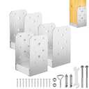FMhotu 4"x 4" Post Base, 3Pcs Stainless Steel Adjustable Post Anchor Bracket (Internal 3.5 x 3.5), Adjustable Post Base for Pavilion Deck Porch Handrail Railing Support Decorative Anchor Plate
