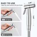 Arofa Handheld Toilet Bidet Sprayer for Toilet-Adjustable Water Pressure Control with Bidet Hose for Feminine Wash, Stainless Steel Brushed Nickel Bidet Faucet Cloth Diaper for Baby Wash