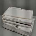 4 Tier Plastic Storage Bins with Lid 23QT, Stackable Storage Containers with Wheels, Folding Storage Boxes, Stackable Storage Bins, Organizers and Storage for Living Room,Office,Dorm (White)