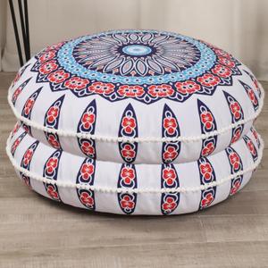 32 inches Meditation Floor Cushion for Adults, 2 Pack Round Large Thick Floor Pillow, Memory Foam Filling, Floral