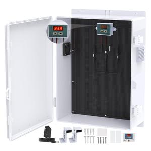 Outdoor Electrical Box, Waterproof Electrical Junction Box IP65 ABS Plastic Enclosure with Fan & Thermostat, Mounting Plate and Hinged Lid (18.1" Hx 12.5" L x 6.3" W)