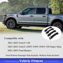 AUCERAMIC Gloss Black Exterior Door Handle Covers Trim Fit for Ford F-150 Bronco 2021-2025, for Ford F-250 F-350 F-450 F-550 Super Duty 2023-2025 (Without Passenger Side Keyhole and Smart Keyhole)