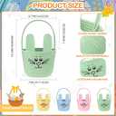 Teenyyou Woven Easter Baskets Woven Bunny Baskets with Handles Eggs Hunt Bucket Rabbit Cotton Rope Basket Baby's First Easter Basket Gift for Toddler Boys Girls(Macaron Green)