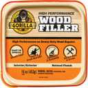 Gorilla All Purpose Wood Filler, Natural Finish, 16 Ounce Tub (Pack of 1) - Water Resistant for Indoor or Outdoor Projects and Repairs