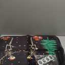 Peryiter 4 Pcs Christmas Skeleton Shower Curtain Set with Non-Slip Mat, Toilet Lid Cover, and Bath Mat, Polyester Fabric Shower Curtain with 12 Hooks, Durable Bathroom Decor Set 72 x 72 Inch