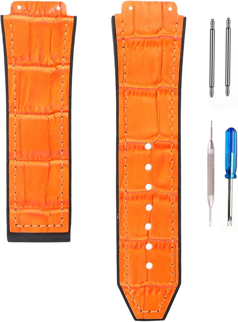 Leather Watch Band Compatible for Hublot Big Bang 19mmx 25mmx 22mm Strap Replacement for Men and Women Wrist Watchband
