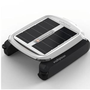 Solar-Powered Automatic Pool Skimmer with Manual Control Option, High-Capacity Basket for Collection, White, VRSC01-3