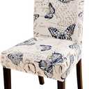 Chair Covers for Dining Chairs Set of 4, Stretchy Soft Parson Chair Covers Removable Washable Kitchen Dining Room Chair Slipcovers with Elastic for Universal Fit (Butterflies)