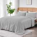 SIJO AiryWeight Tencel Duvet Cover, 100% Lyocell Derived from Eucalyptus, Buttery Soft, Best Cooling Sheets By Architectural Digest (Dove, King/Cal King 106"x90")