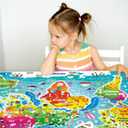 QUOKKA Giant Floor Puzzle for Kids Ages 4-6  2x3 Feet Extra-Thick 48 Pieces Toddler Puzzle Ages 3-5  World Map Educational Activity for Boys Girls  Premium Box with Sturdy Handle & Magnetic Closure