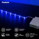 BestLuz Battery Operated LED Strip Lights 2X 3.33ft Flexible Blue LED Light Strip for Bedroom Room Decor, Battery Powered Lighting for Cabinet Shelf Closet TV Backlight