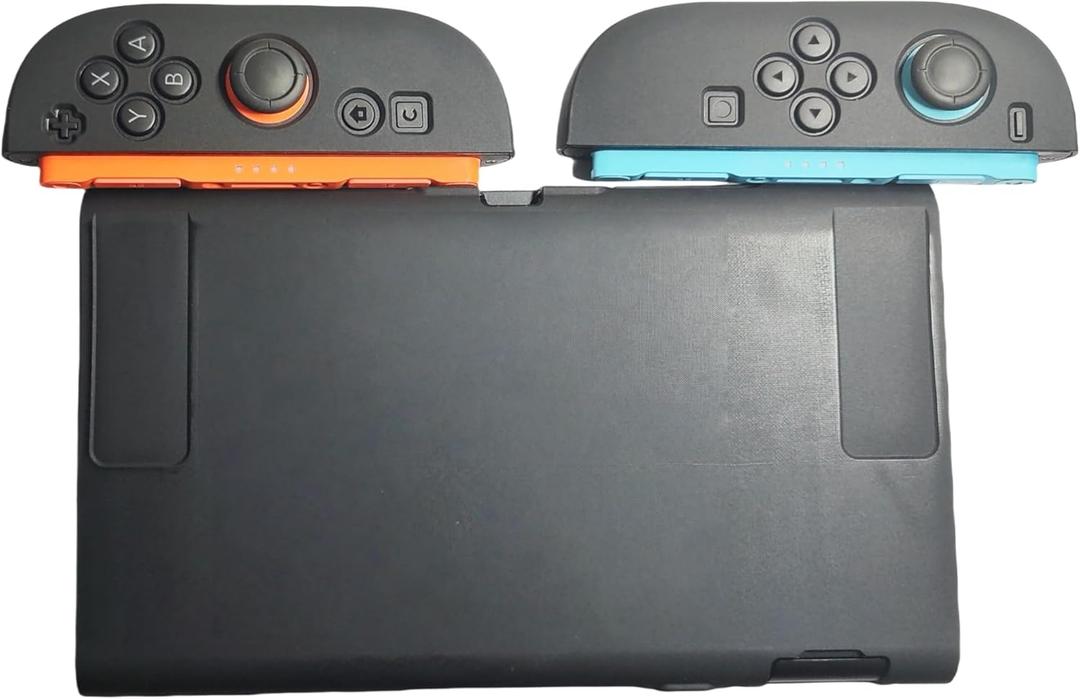 2 x Black Switch 2 Grips Shell, Dockable Case for Switch 2, Anti-Scratch and Matte Cover Shockproof Shell with Anti-Slip Handles, Ergonomic & Comfort Slim Back Cover