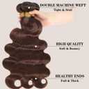 Brown Bundles Human Hair with Closure (12 14 16+12) Body Wave Brown Bundles with Closure Human Hair 12A 100% Unprocessed Brazilian Virgin Hair 3 Bundles with Closure Chocolate Brown Color 4